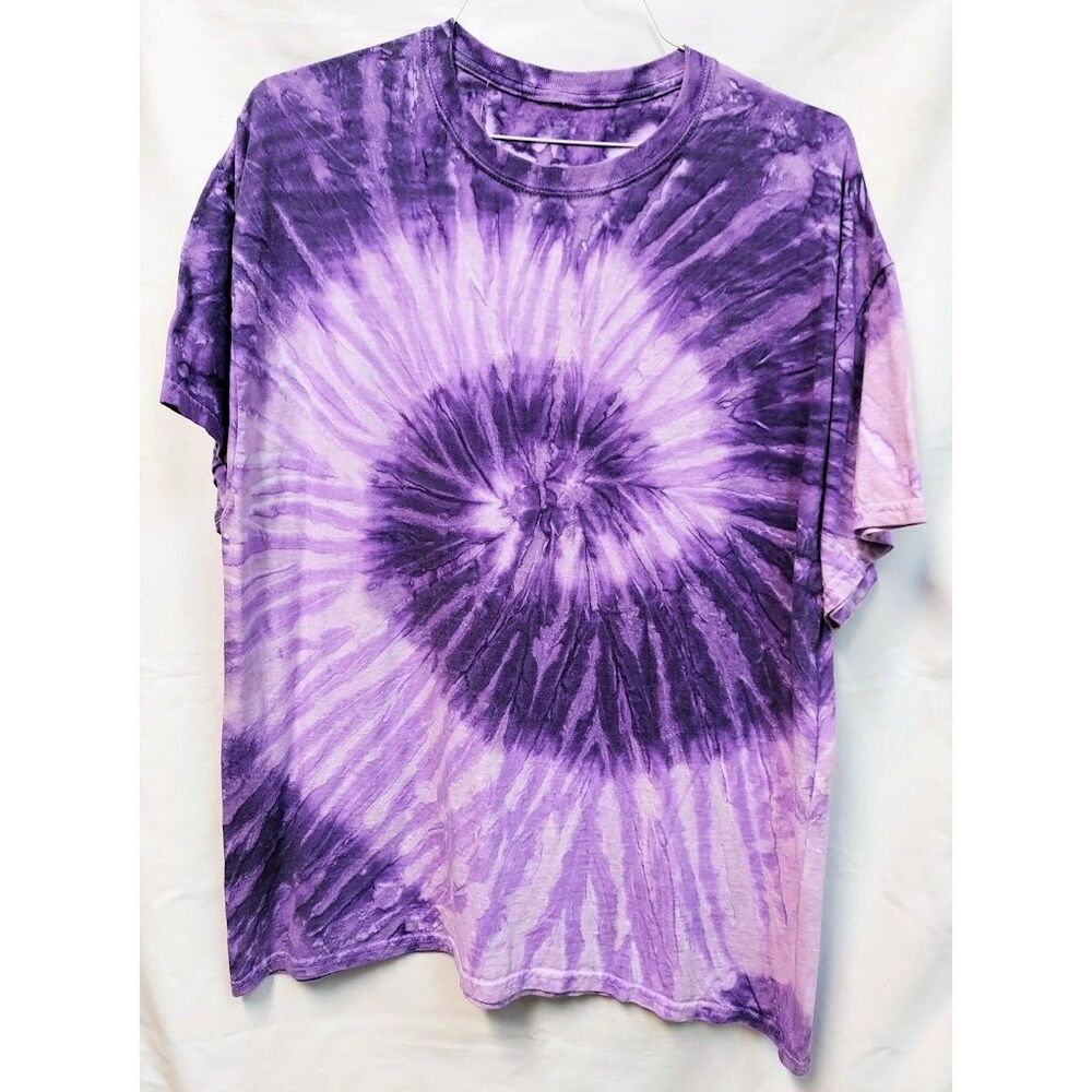 Tie Dye T-Shirt Purple Swirl Men's XL Retro Hippie Style NWOT